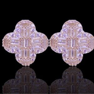 Elegant Gold and Silver Stud Earrings